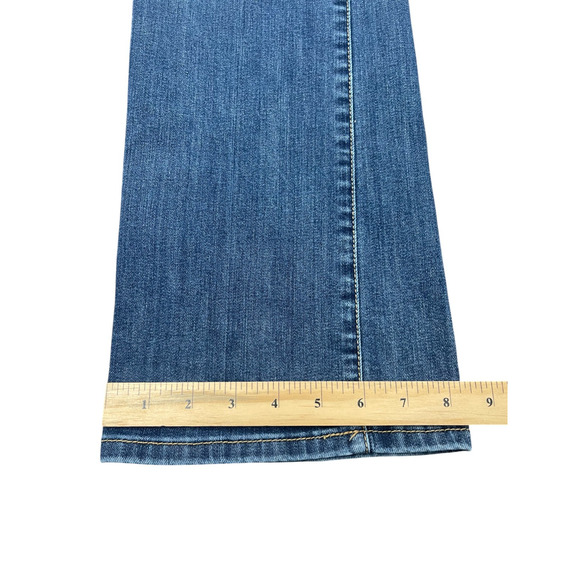 Mossimo Low Rise Bootcut Flare Y2K Jeans Sz 8 32x33 Long Stretch Dark Comfort - Picture 3 of 7